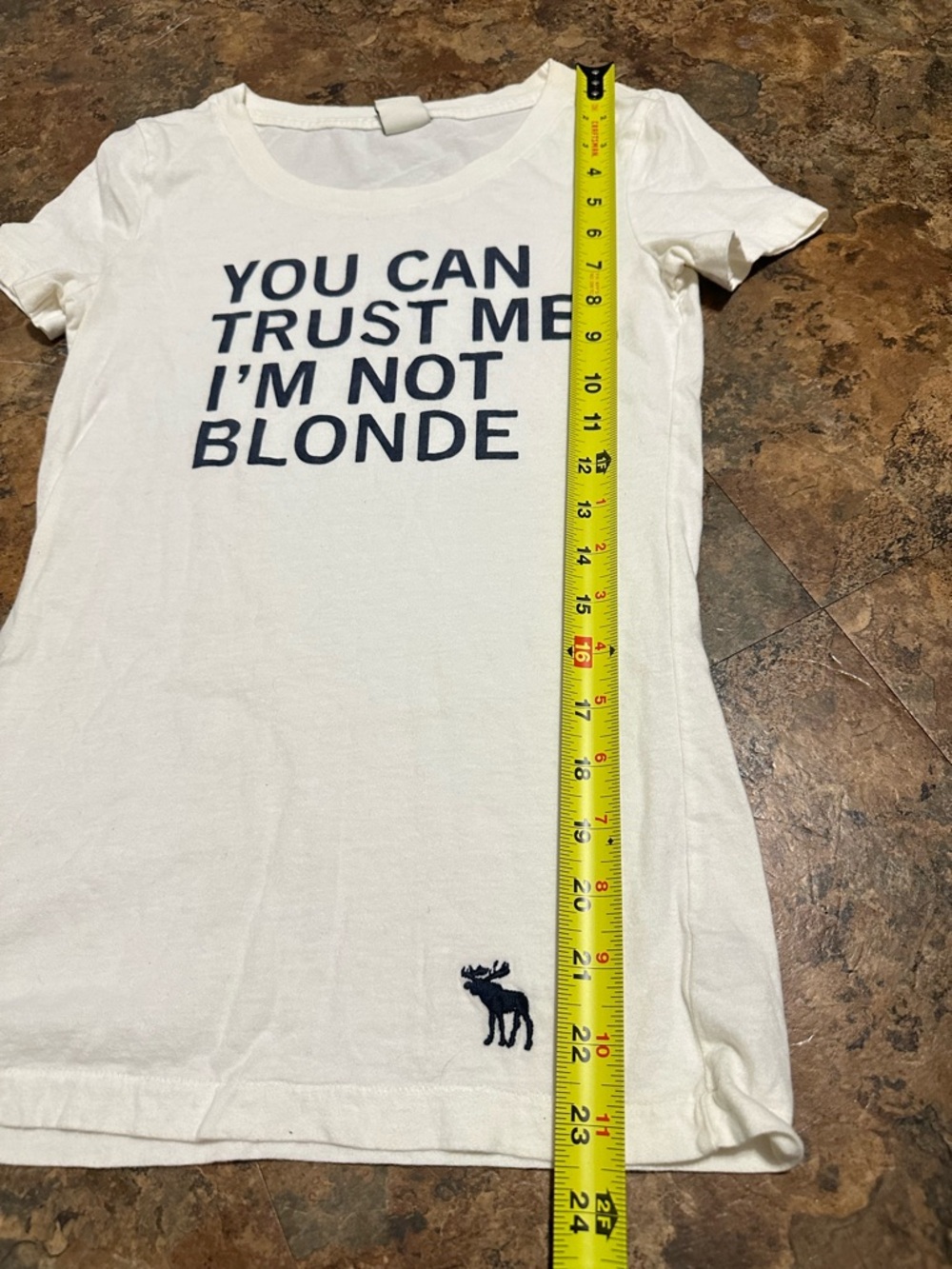Abercrombie & Fitch Vintage Y2K You Can Trust Me I'm Not Blonde Tee S RARE - Picture 7 of 8